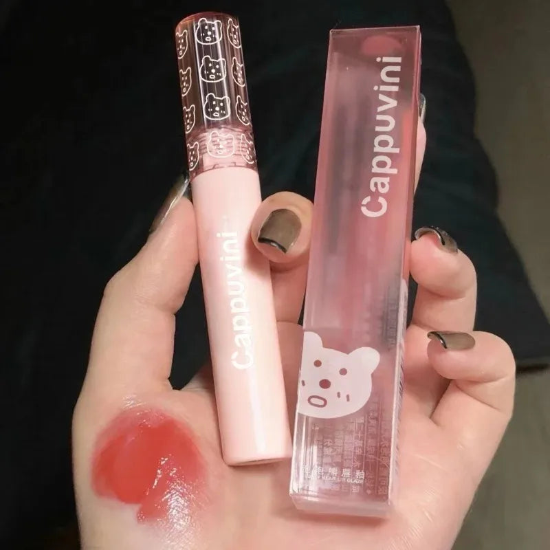 Cherry Red Mirror Water Lip Gloss Waterproof Glaze Transparent Glass