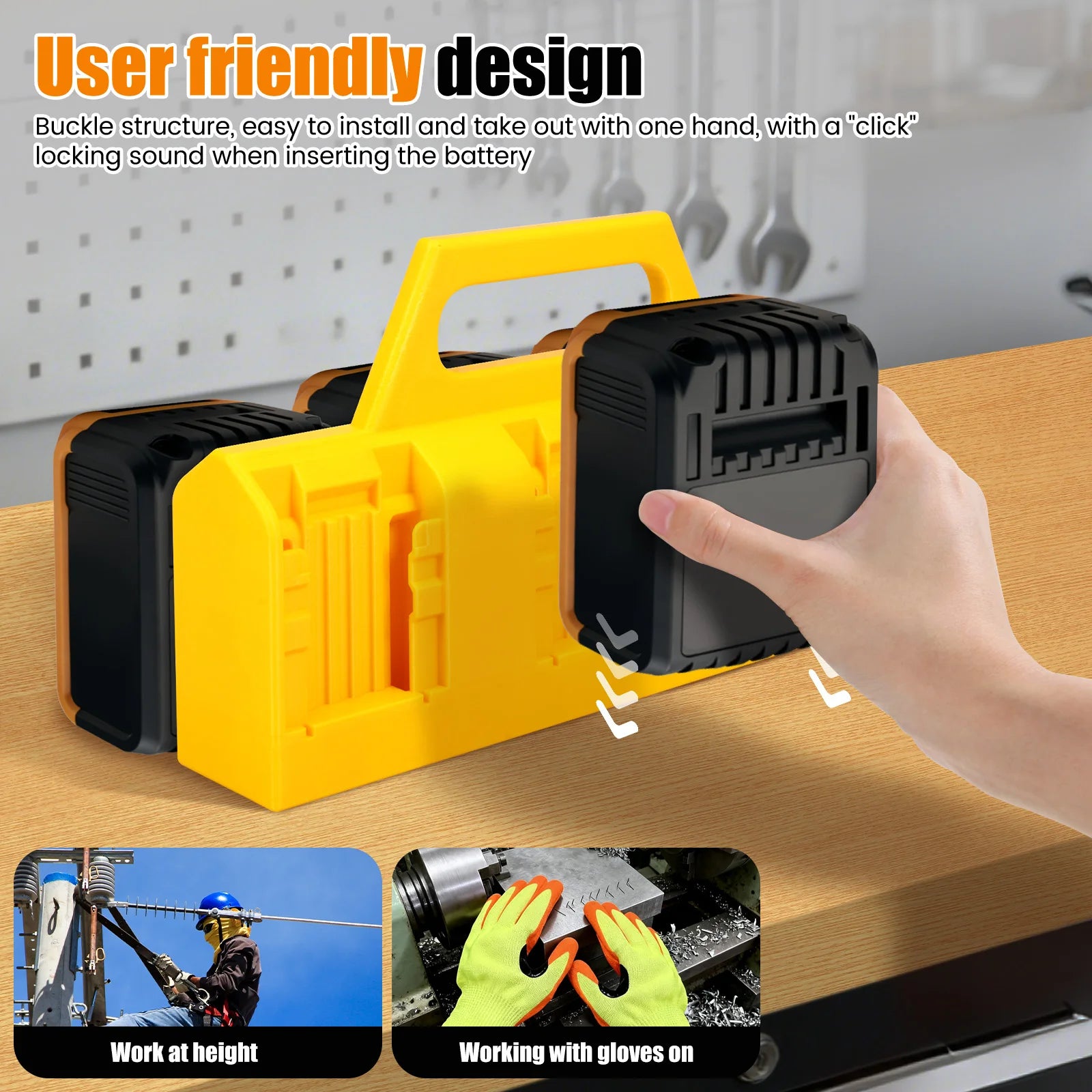 Battery Holder Rack For Dewalt Makita 18V14.4V 6Slot Electric Tool Wall Dock Slots Secure Snap Lock Mechanical Storage Organizer Zpaxo