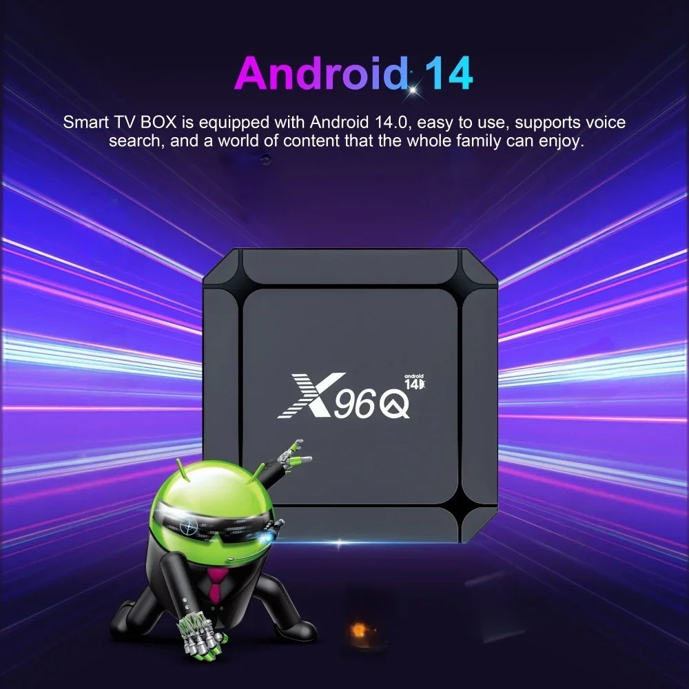 X96Q RK3518 Android14 TV BOX Quad Core Chip Wifi6 4K HDR Media Player Zpaxo
