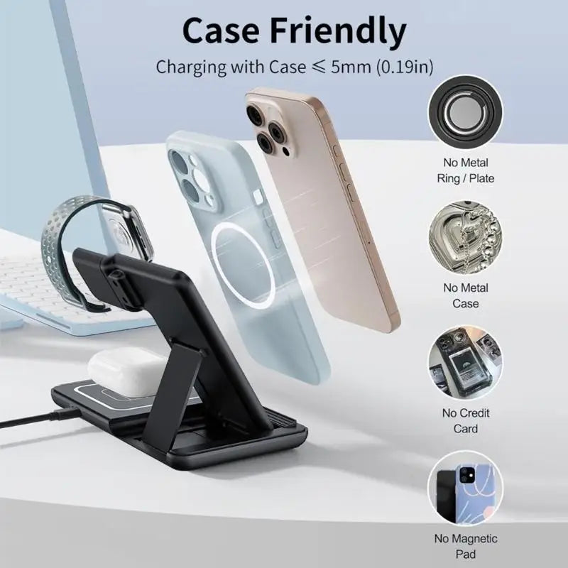 Y1UB 1 Wireless Charging Desk Stand Space Saving S24 S23 Watch