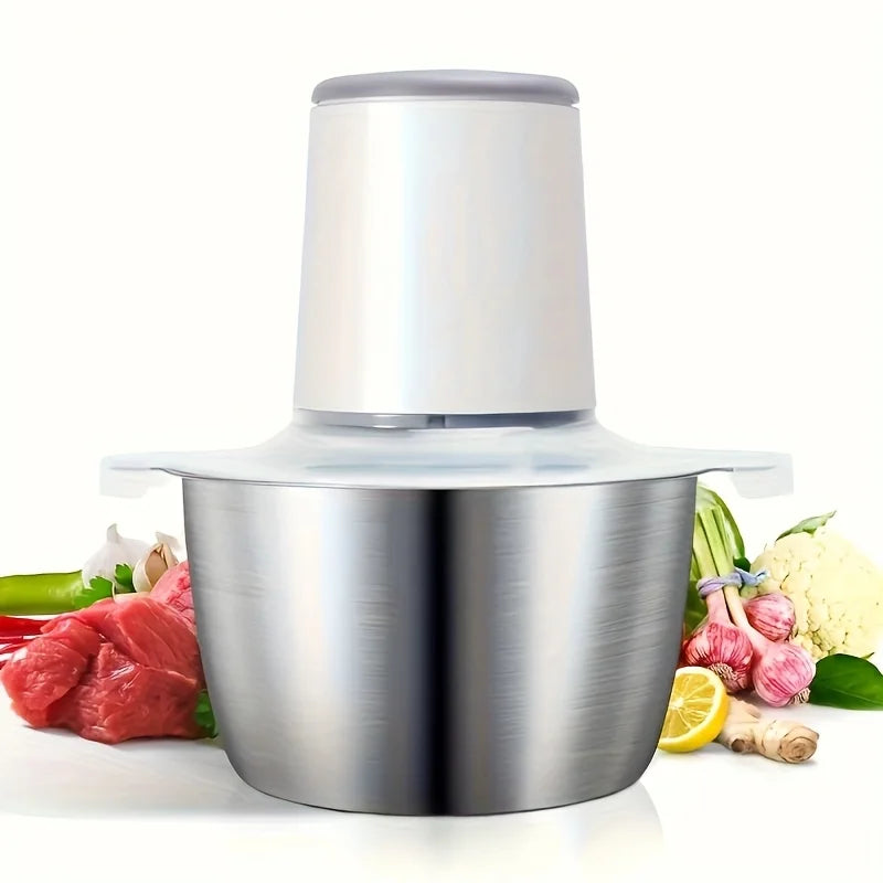 Electric Food Chopper & Meat Grinder,2.0L 304 Stainless Steel, Blender for Vegetables, Meat,Dough,Kitchen Mixer for Home Cooking Zpaxo