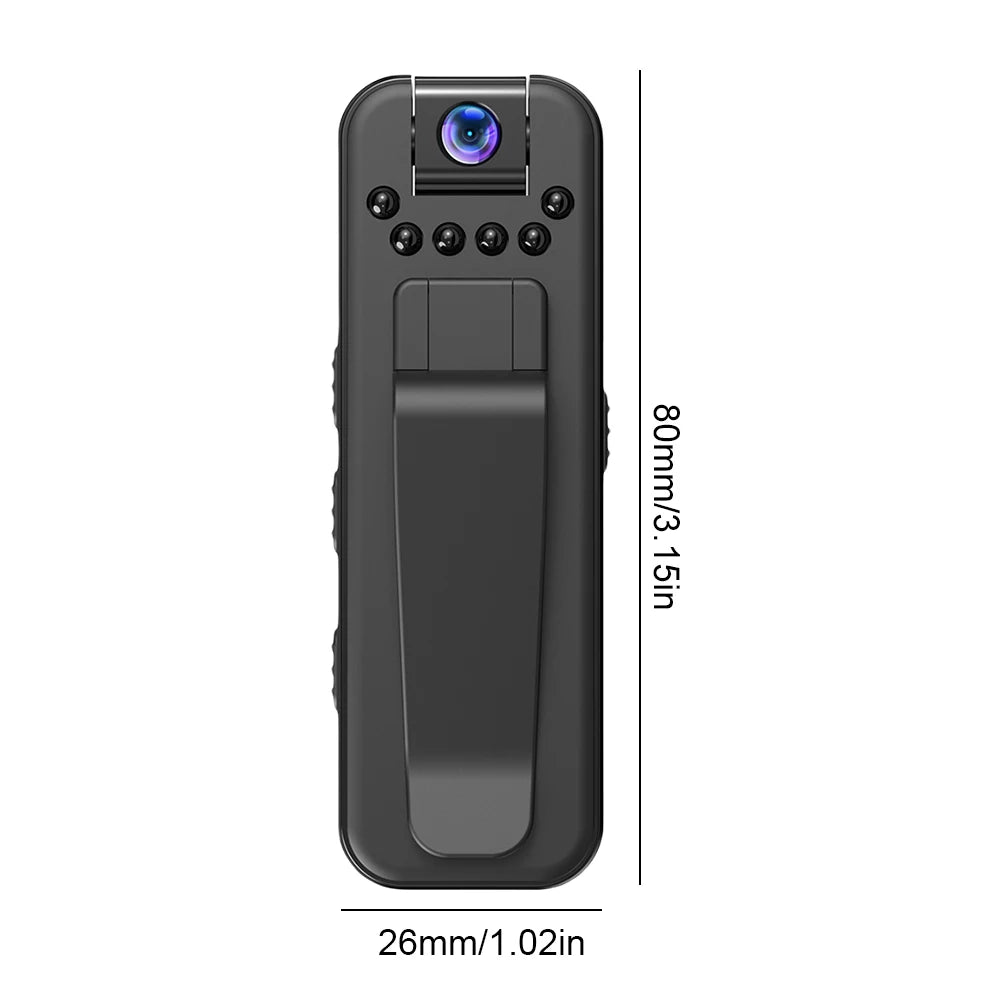 HD 1080P Mini Camera Back Clip Infrared Night Vision Portable Digital