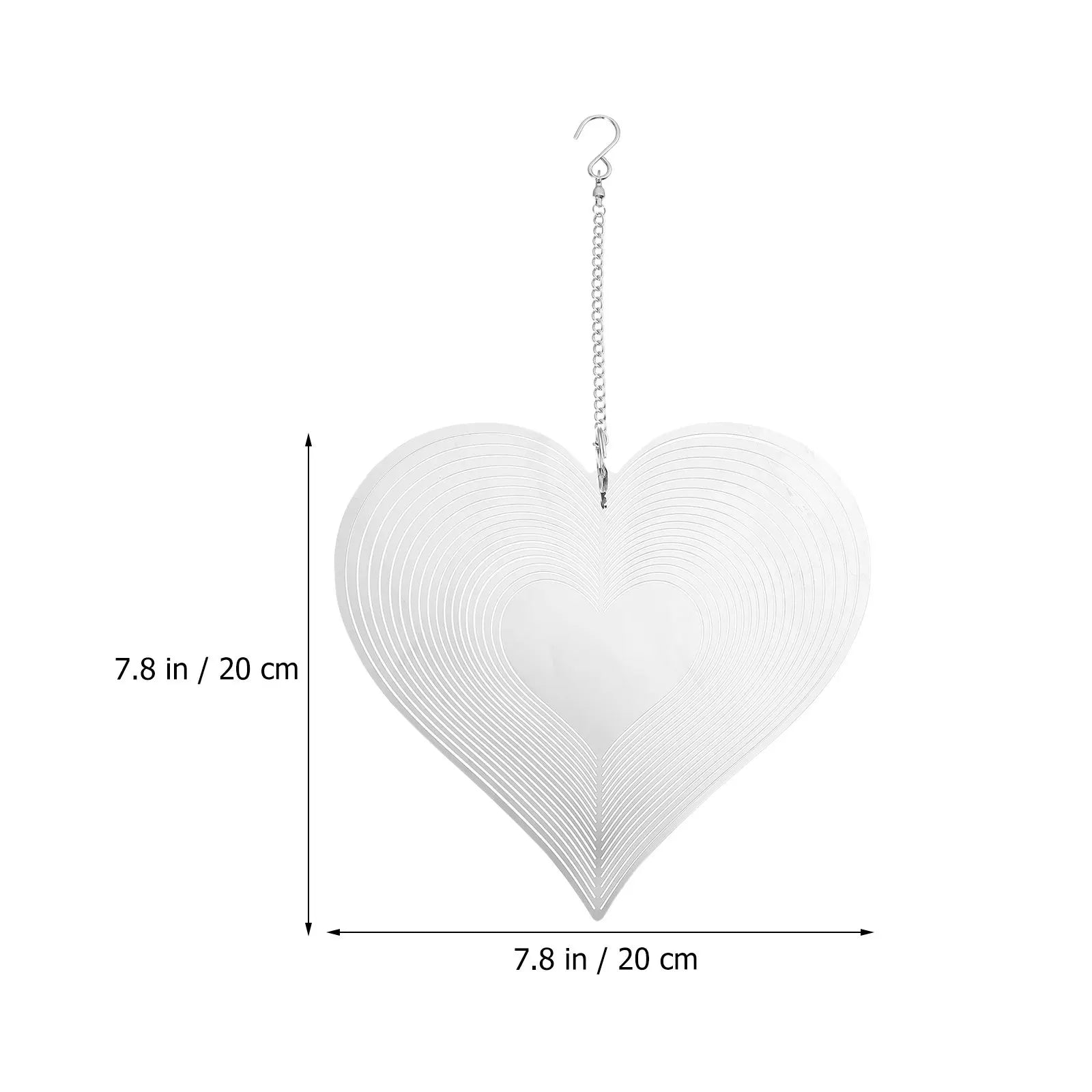 Metal Heart Shape Wind Chime Chic Delicate Hanging Pendant Ideal Home