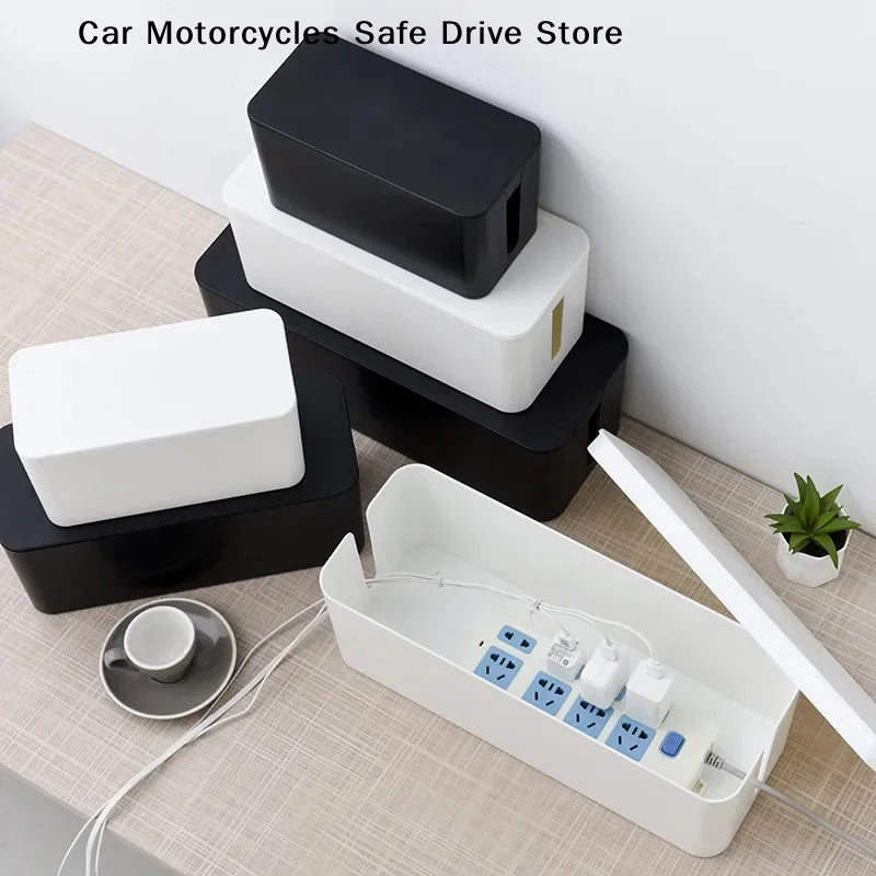 Simple Large Capacity Wire Management Box Dustproof Desktop Organizer