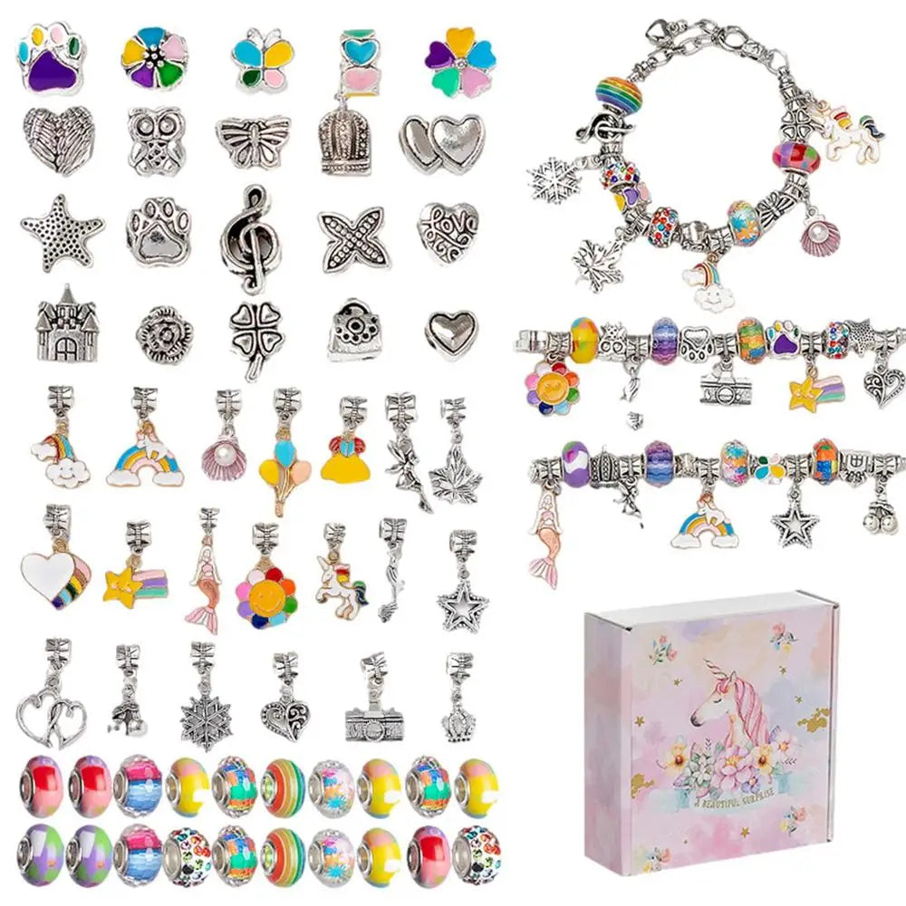 Jewelry Making Kit For Girls Handmade Bead Making Kit Bead Bracelet Kit Trendy Charm Bracelet Necklace Kit Kids Beading Craft Zpaxo Silver China Mainland