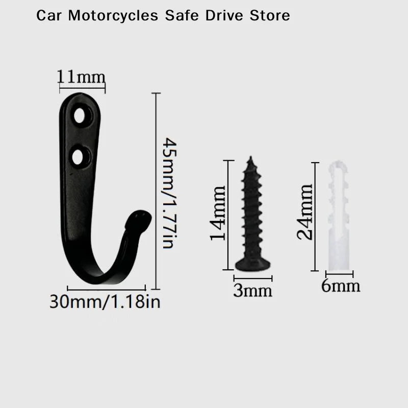 CM5 Durable Heavy-duty Iron Coat Hooks Screws Anti-rust Wall Mounted