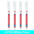 4PCS 20mm Deep Hole Long Nib Multi-Purpose Head Markers for Metal Perforating Pen Woodworking Decoration Art Supplies Zpaxo 4 PCS White Pens