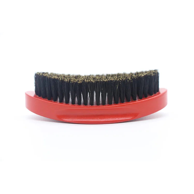 Cepillo Barba Wave Brush For Men Comb Beard Brush Boar Bristle Crown Curved 360 Wave Wood Beard Comb Men Shaving Tools Zpaxo red color