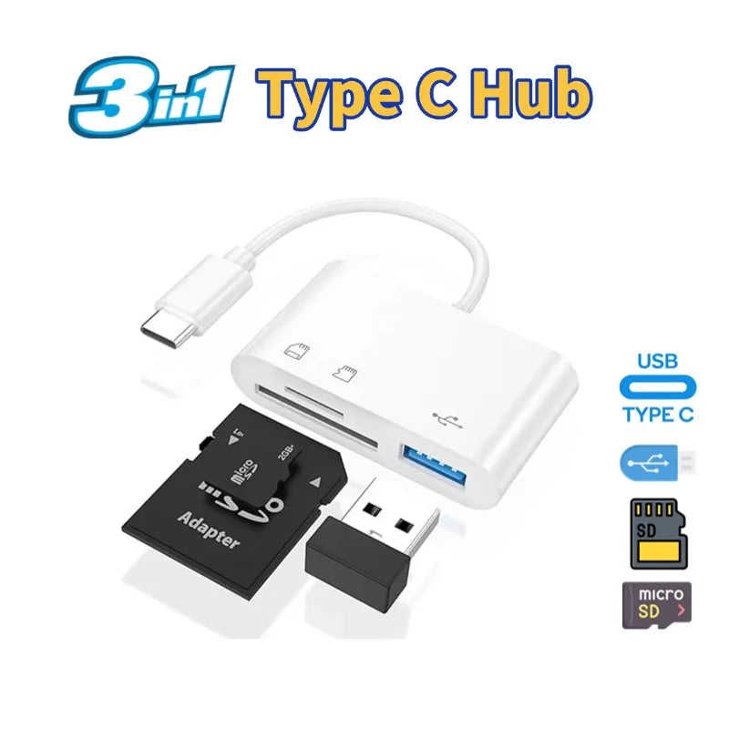 1 Card Reader C SD TF USB Camera Adapter Laptop Iphone Ipad Dongle Zpaxo