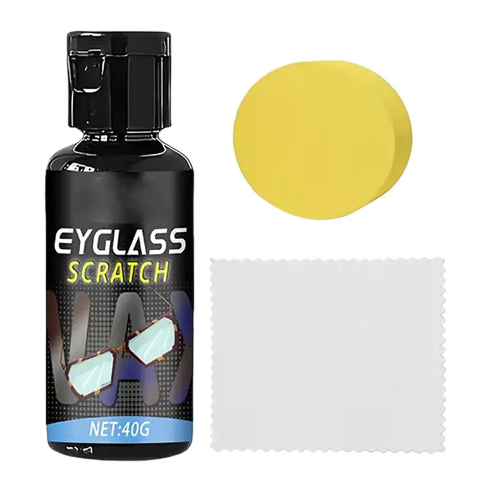 Scratch Remover Eyeglasses Lens Repair Polishing Cream Sponge Cloth