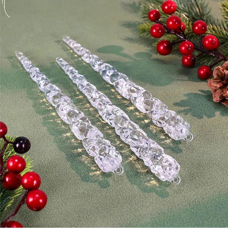 Christmas Home Decor 12PCS Hanging Ornaments - Creative Acrylic Simulated Icicles For Christmas Tree