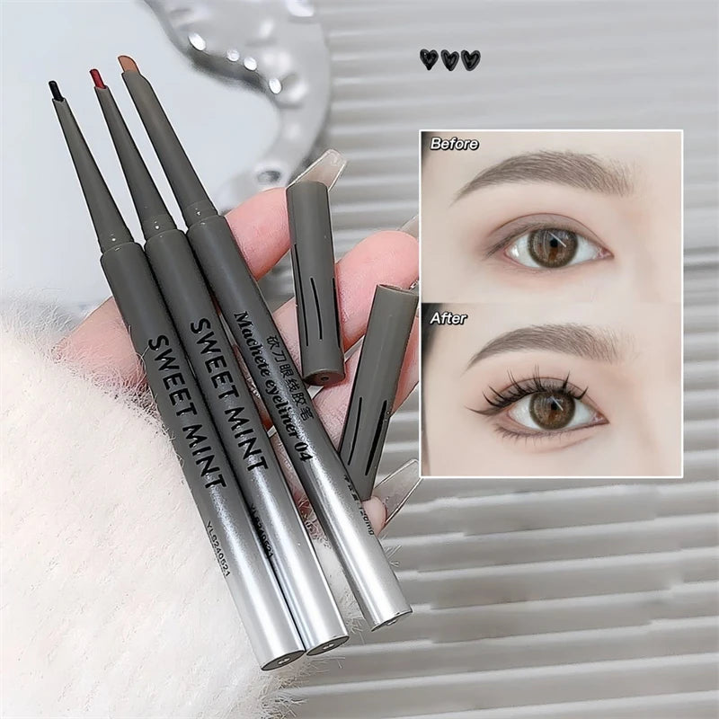 Silky Long-lasting Eye Liner Pencil Eyeliner Pen Natural Matte Wine Red Eyeliner Easy To Color Waterproof Eye Make Up Cosmetics Zpaxo
