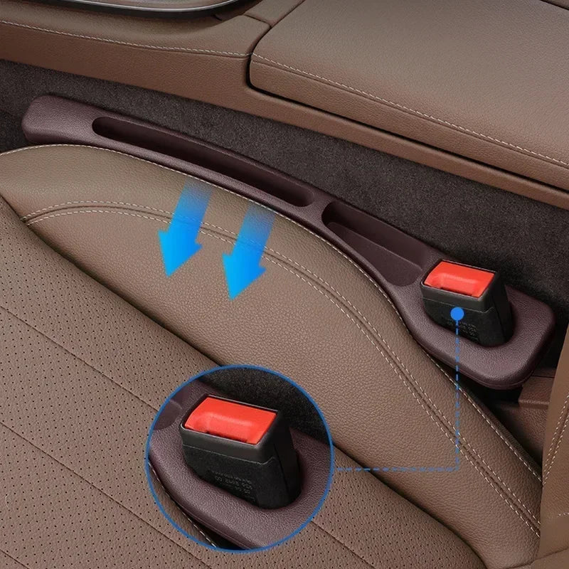 2Pcs Car Seat Gap Filler Organizer PU Waterproof Universal Car Seat Gap Anti-leak Stopper Strip 2Slot Seat Gap Storage Organizer Zpaxo