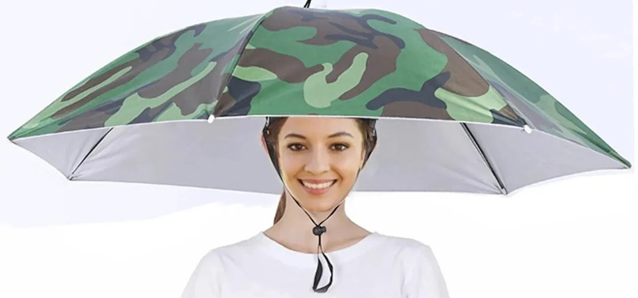 Rain Umbrella Hat Foldable Sun Shade Waterproof Fishing Headwear Cap Beach Head Hats Double-Layer UV Protection Sunscreen Zpaxo large f