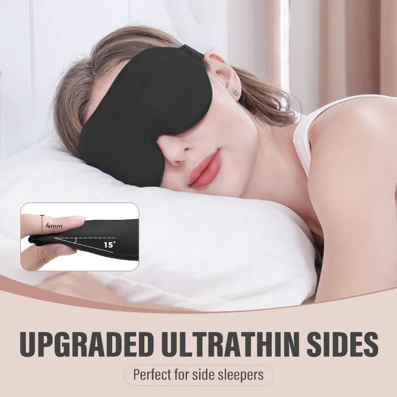 3D Contour Sleep Eye Mask – Blackout, Breathable & Adjustable