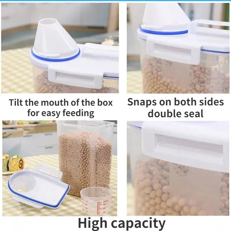 Freshness Lock Tank Pet Food Storage Measuring Cup Stop Waste