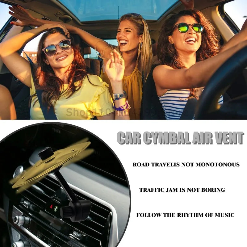 1/2PC Car Crash Cymbal Air Vent Mini Drum Car Hand-shooting Cymbals Car Drum Cymbal Air Vent Musical Instrument for Car Interior Zpaxo