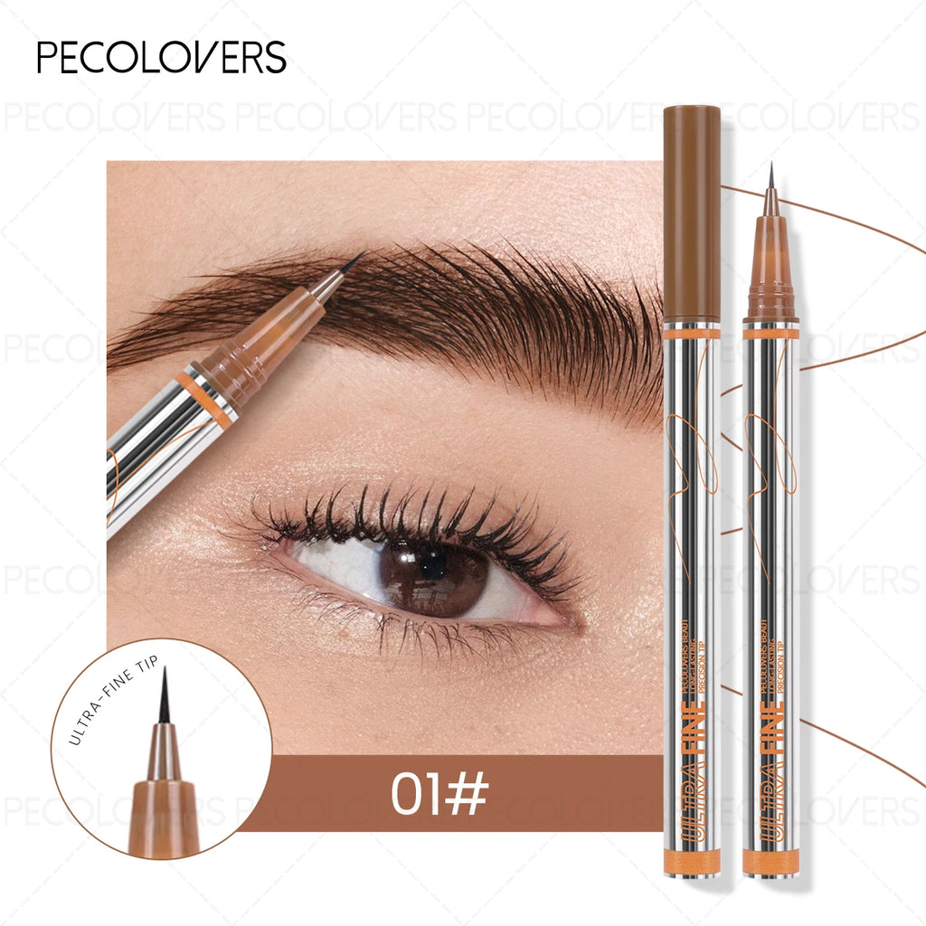 Waterproof Liquid Eyebrow Pencil 0.01mm Ultra Fine Sweat-proof Natural Eeyeliner Lying Silkworm Pen Lasting Makeup Eye Cosmetics Zpaxo 01