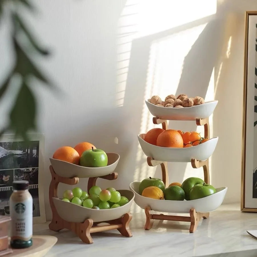 2 3 Layer Fruit Plate Home Snack Dish Creative Candy Modern Dried