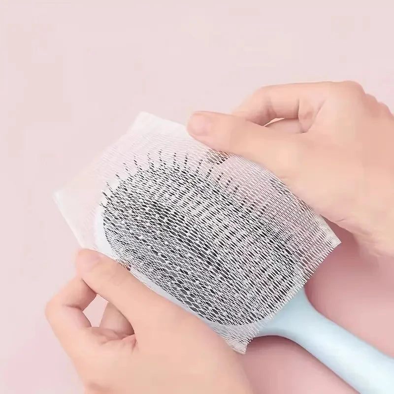 Reusable Hair Brush Cleaning Net Elastic Mesh Quick Clean Round