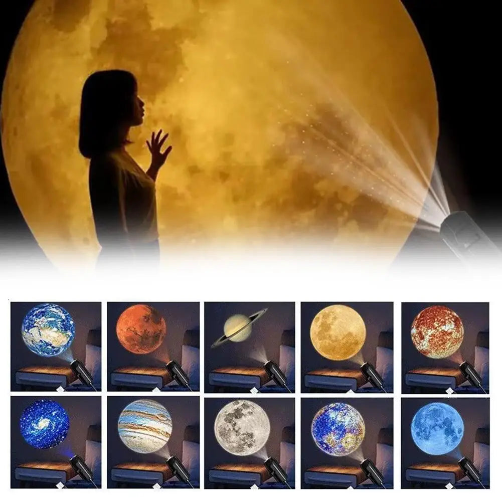 USB LED Star Moon Projector Lamp Rotating Planet Night Light Romantic Bedroom Decor Gift for Kids Adults Zpaxo