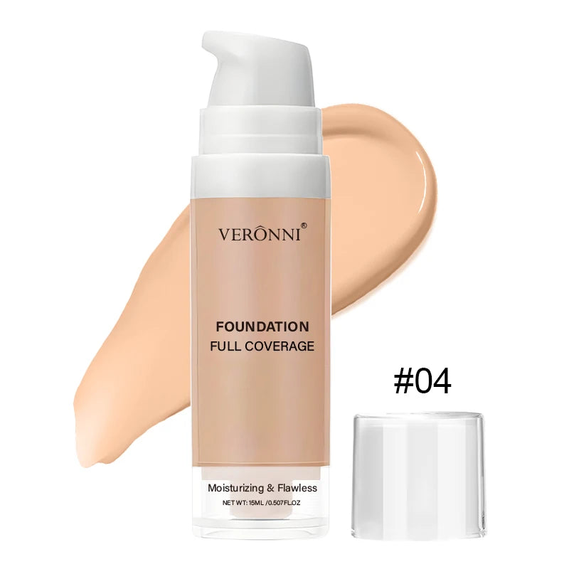 Natural Matte Pro Flawless Liquid Foundation,Full Coverage,Waterproof,Long-Lasting Concealer Makeup for Dark Circles,Blemishes Zpaxo 04