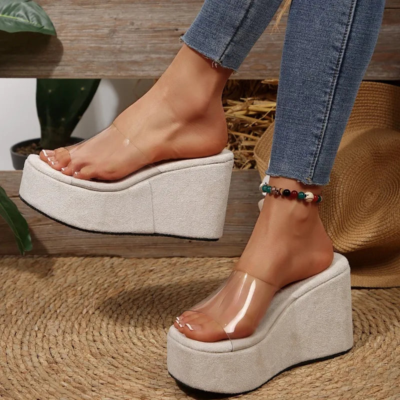 2025 Fashion Elegant Heels Casual Slippers Women Summer Comfortable