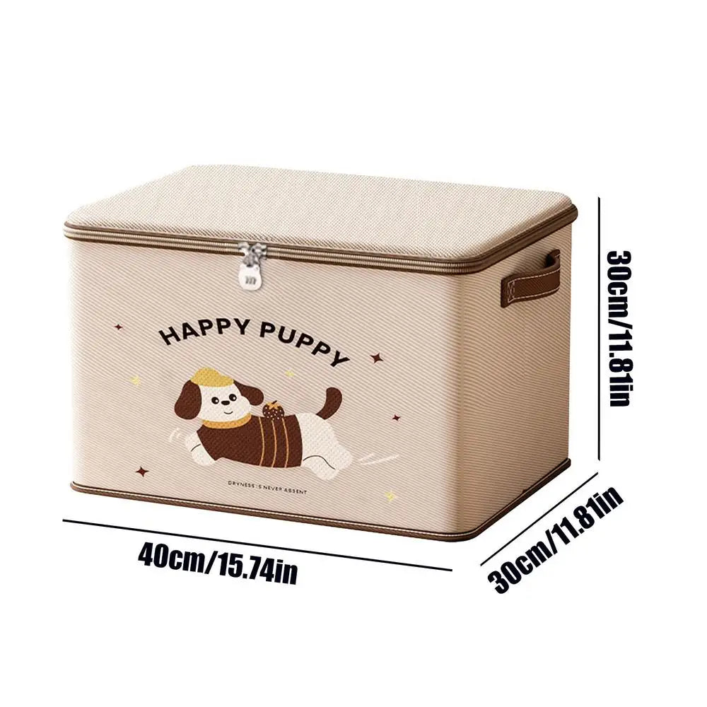 Lockable Storage Box Waterproof Stackable Puppy Pattern Organizer