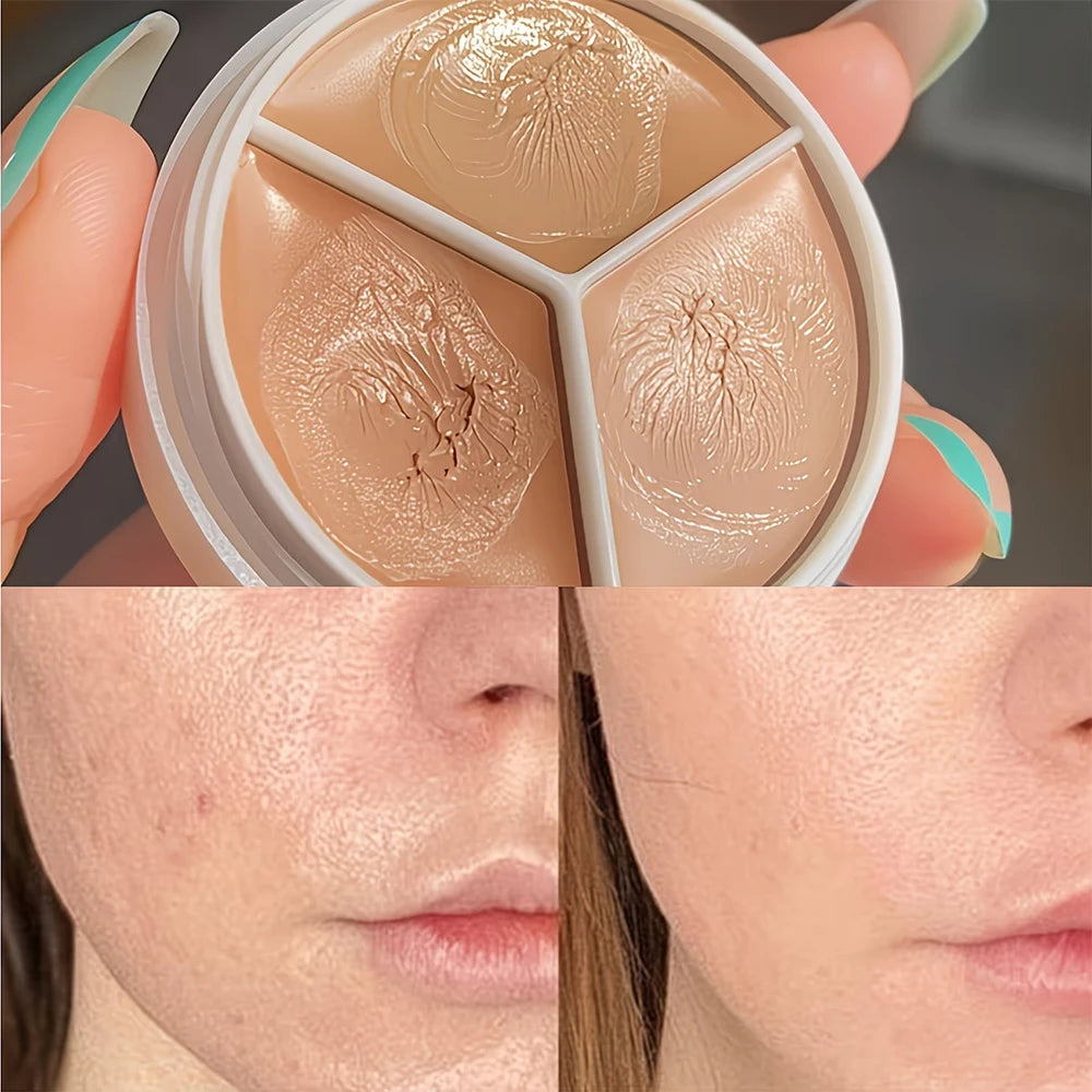 Professional Concealer Palette 3 Shades, Full Coverage Dark Circle Corrector, Face Makeup for Flawless Skin Zpaxo