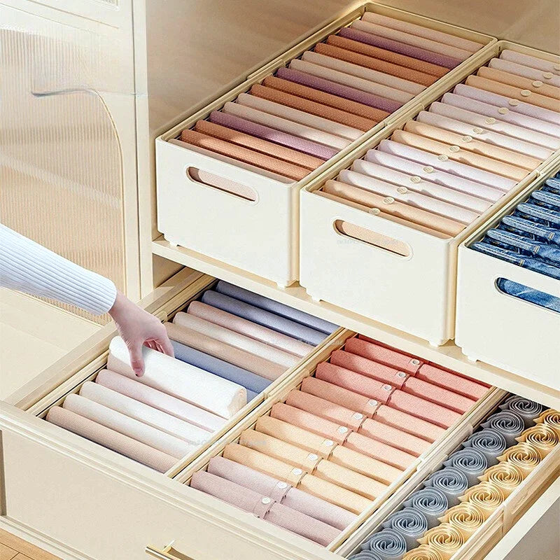 Expandable Plastic Storage Boxes Suitable for Drawer Shelf Wardrobe Office Socks Space-Saving Storage Basket Stackable Zpaxo