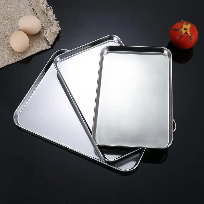 Stainless Steel Barbecue Noodle Storage Serving Trays Rectangle