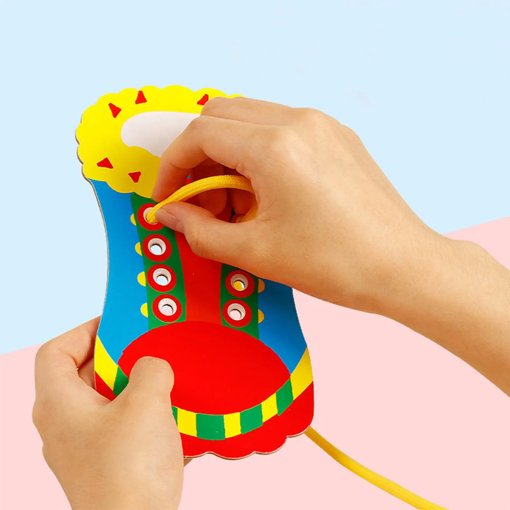 Baby Threading Lacing Toy Learn Tie Shoelaces Kids Fine Motor Skills