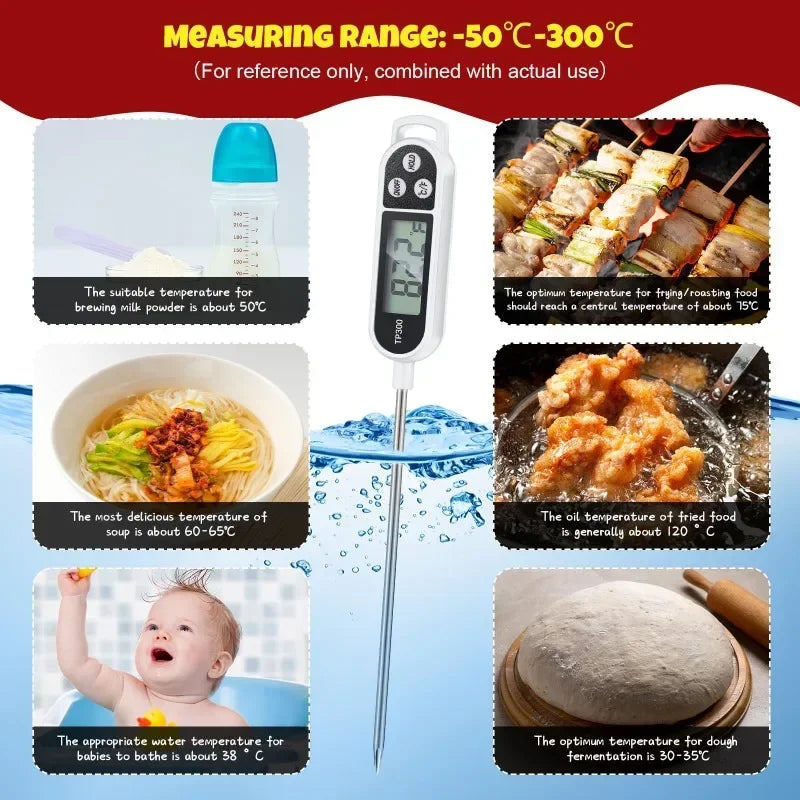 Digital Kitchen Food Thermometer Kitchen Water Temperature Probe Type Food Barbecue Barbecue Electronic Thermometer Zpaxo
