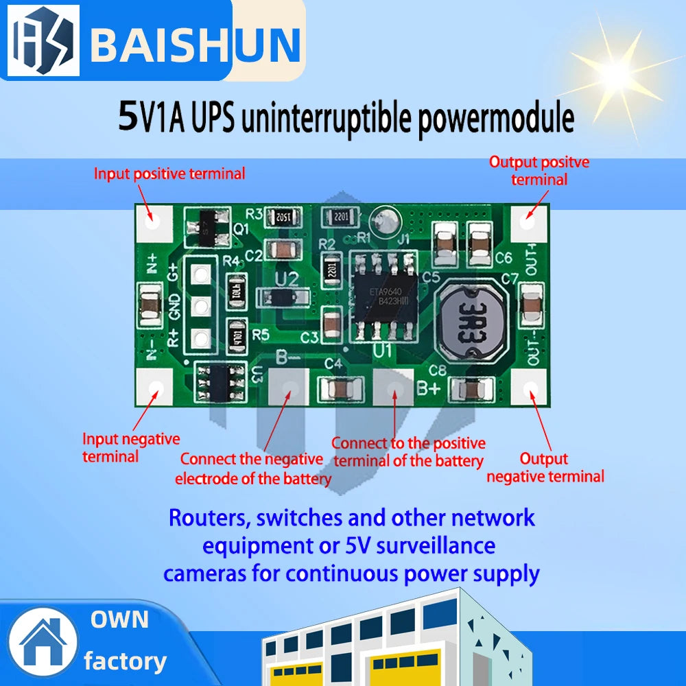 5V 1A UPS Power Module 3 7V 18650 Lipo Battery Backup Reverse Zpaxo