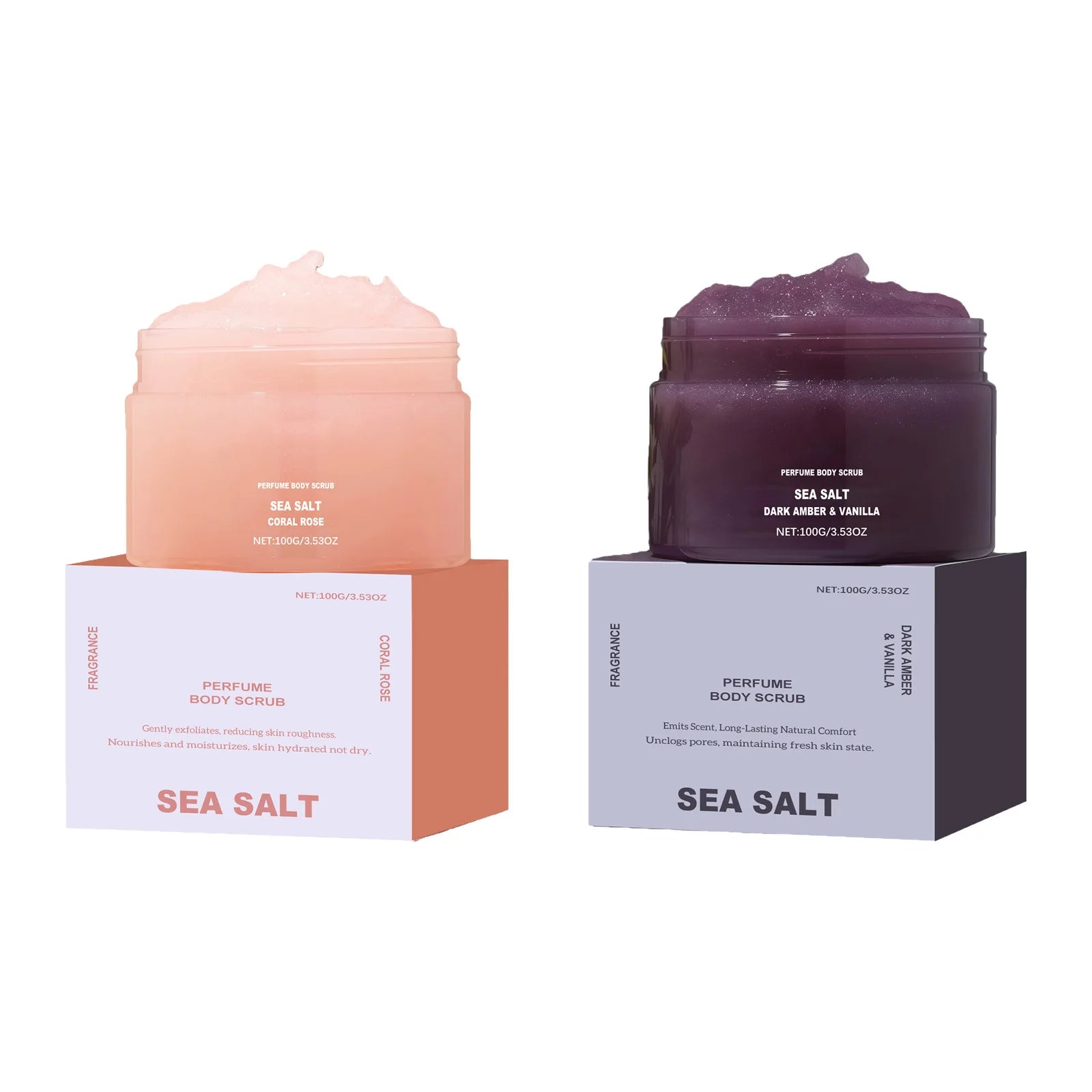 Hoygi Perfume Body Scrub – Rose Coral & Amber Vanilla 100g Body Scrub Zpaxo 2 IN 1