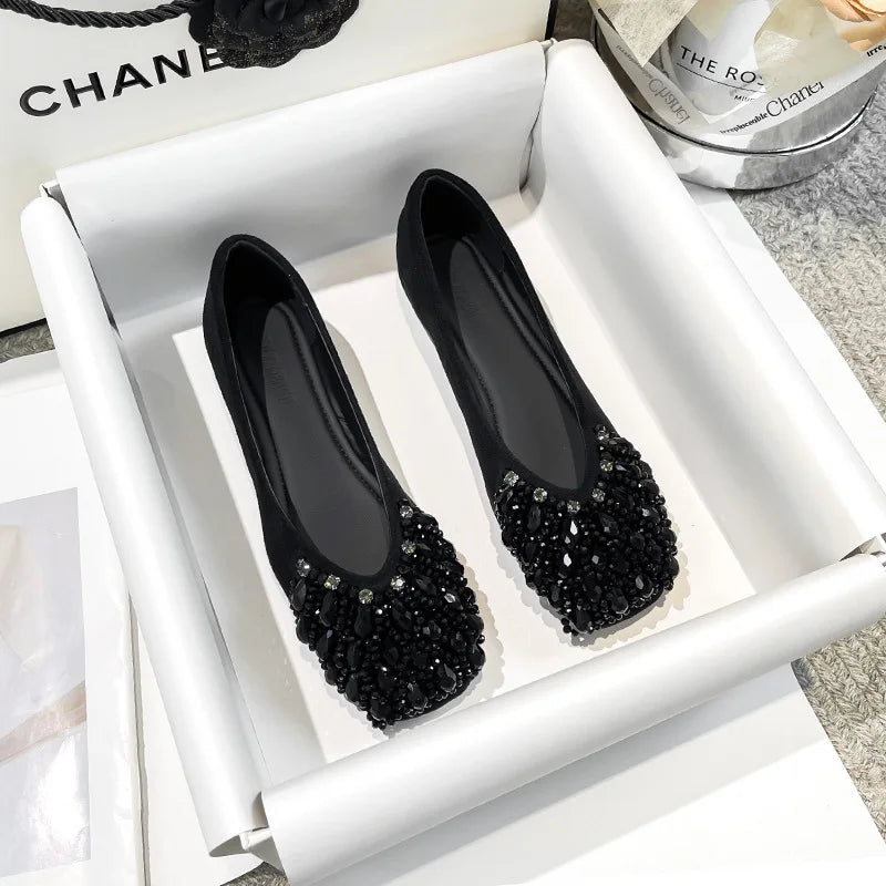 Flat Shoes for Women Pointed Toe 2025 Spring and Autumn Shallow Mouth Silver Soft Women's Plus Size Women Shoes Zapatos De Mujer Zpaxo 7 35