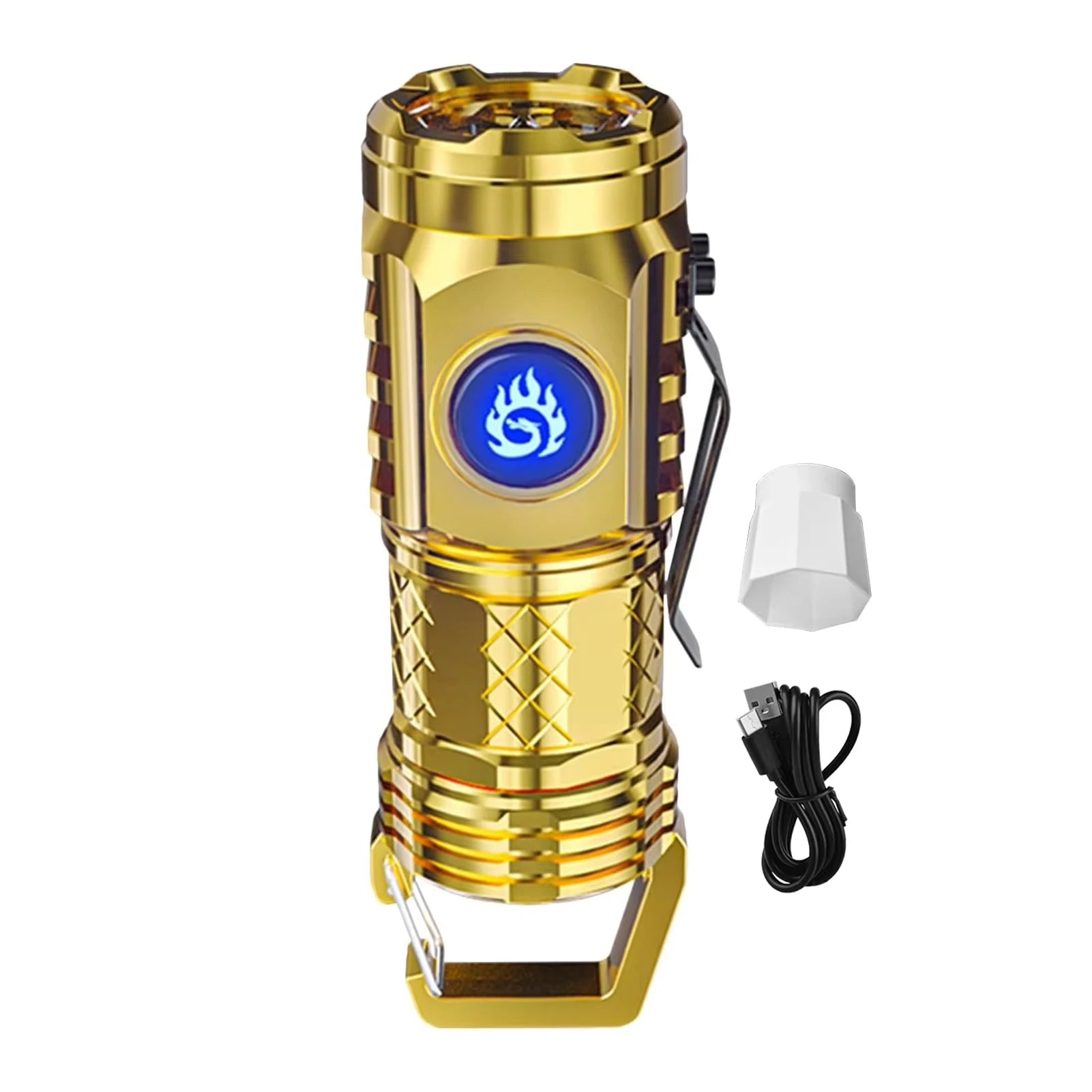 Mini USB-C Rechargeable Flashlight – 5 Modes, Hook & Lantern