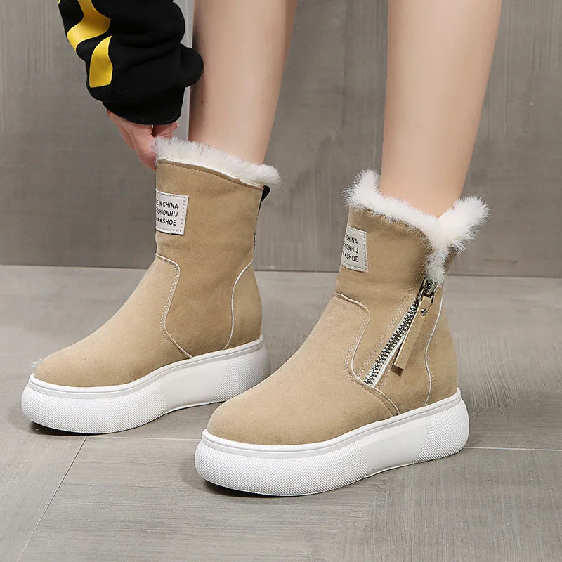 2023 Winter Boots Women Ankle Warm Plush Woman Sneakers Snow Zpaxo