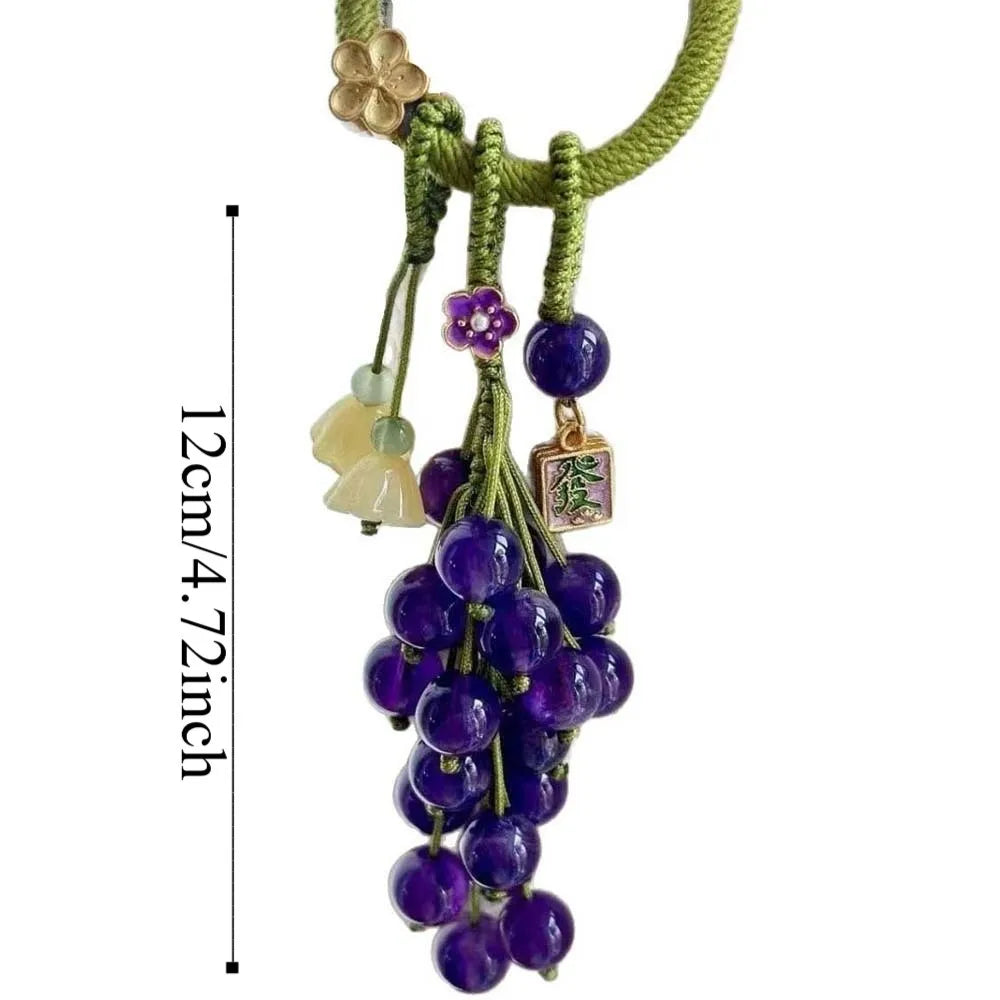 Creative Elegant Grape Cluster Pendant Green Alloy Crystal Phone Zpaxo