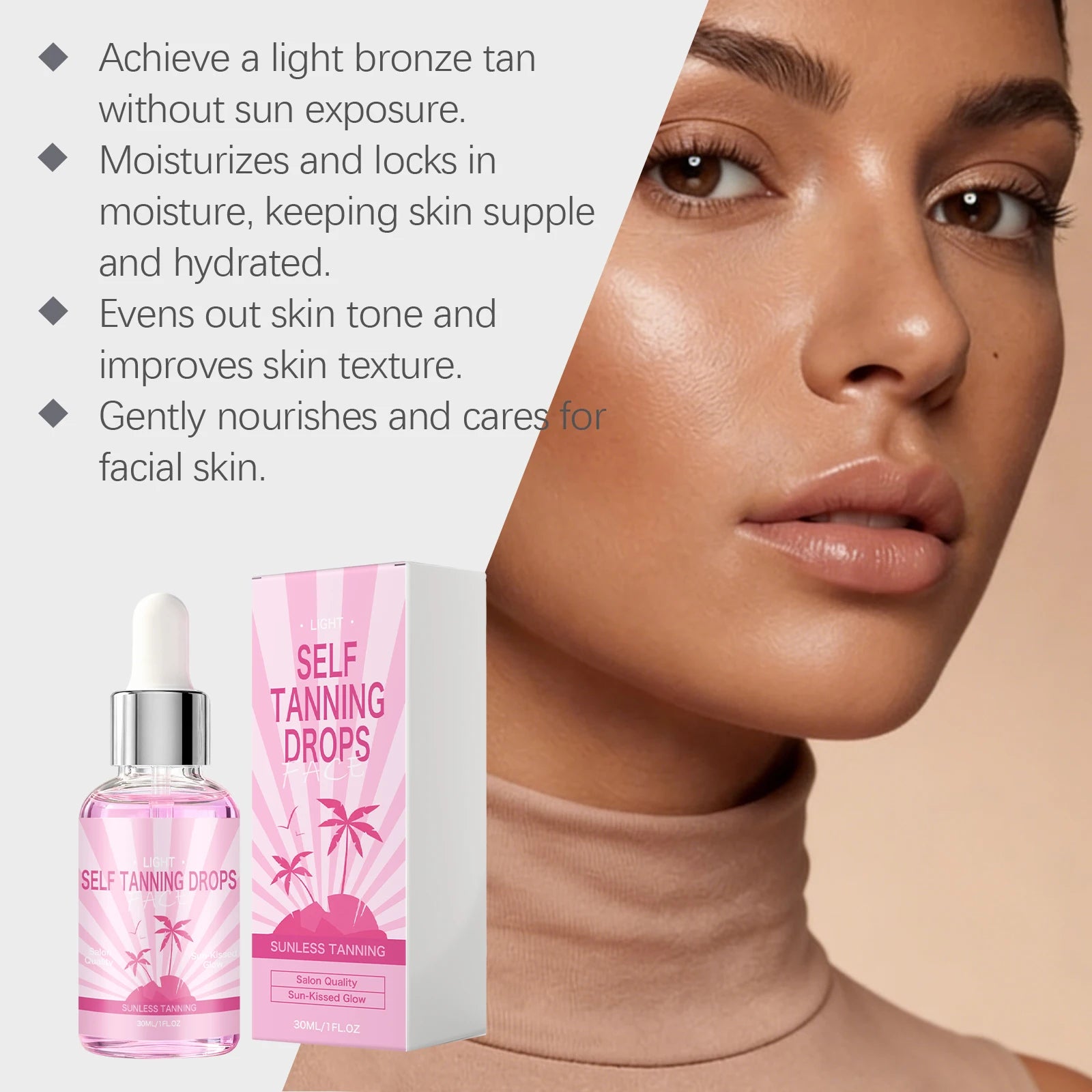 Hoygi Self Tanning Drops – Streak-Free Sunless Bronzing Serum Self Tanning Serum Zpaxo