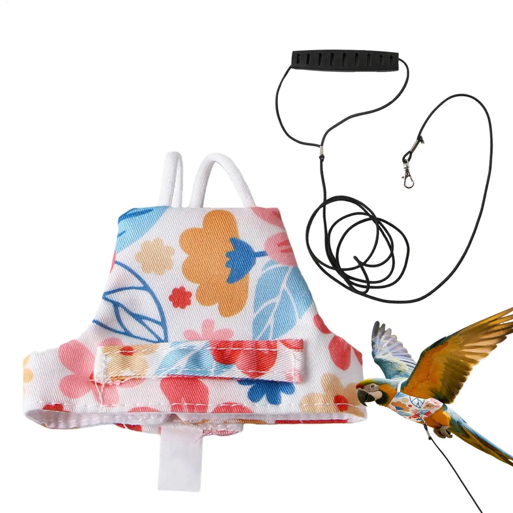 Bird Harness Leashes Vest Adjustable Retractable Flight Suit Clothes