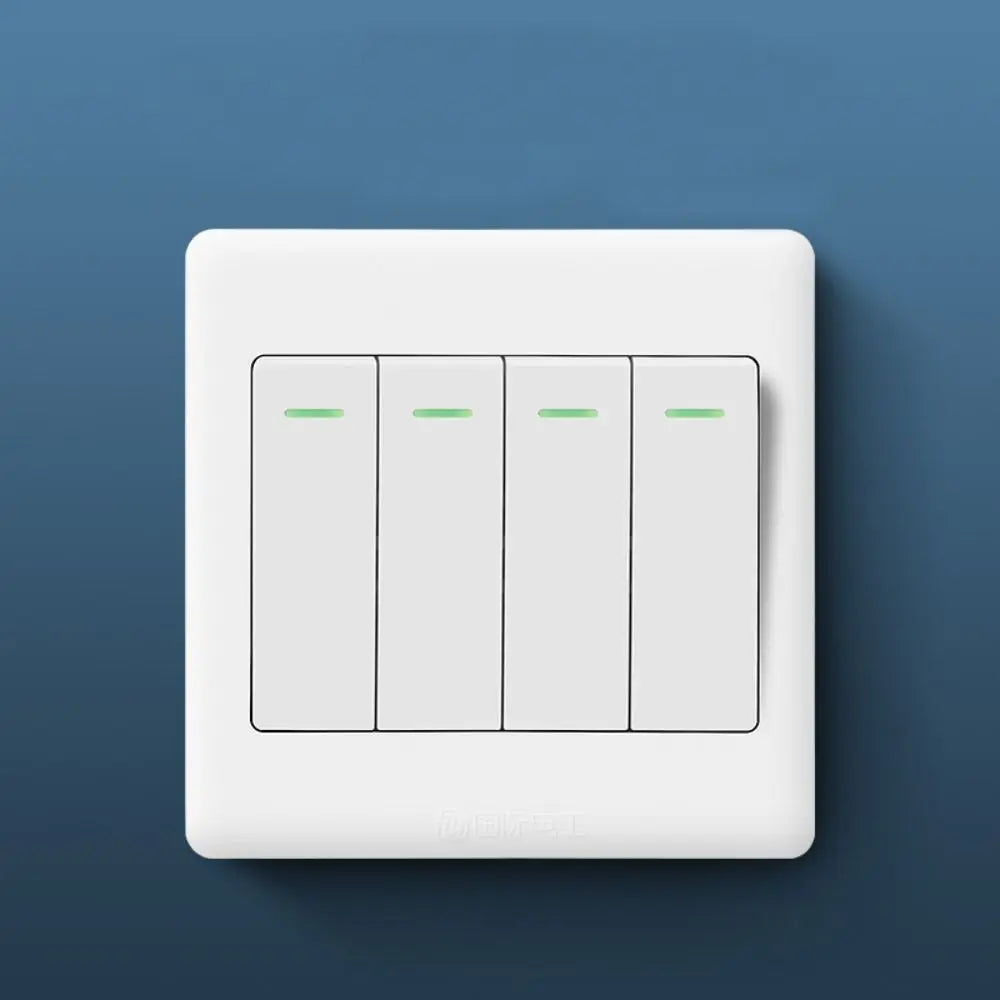 1/2/3/4 Gang Wall Light Switch Panel with Indicator Light
