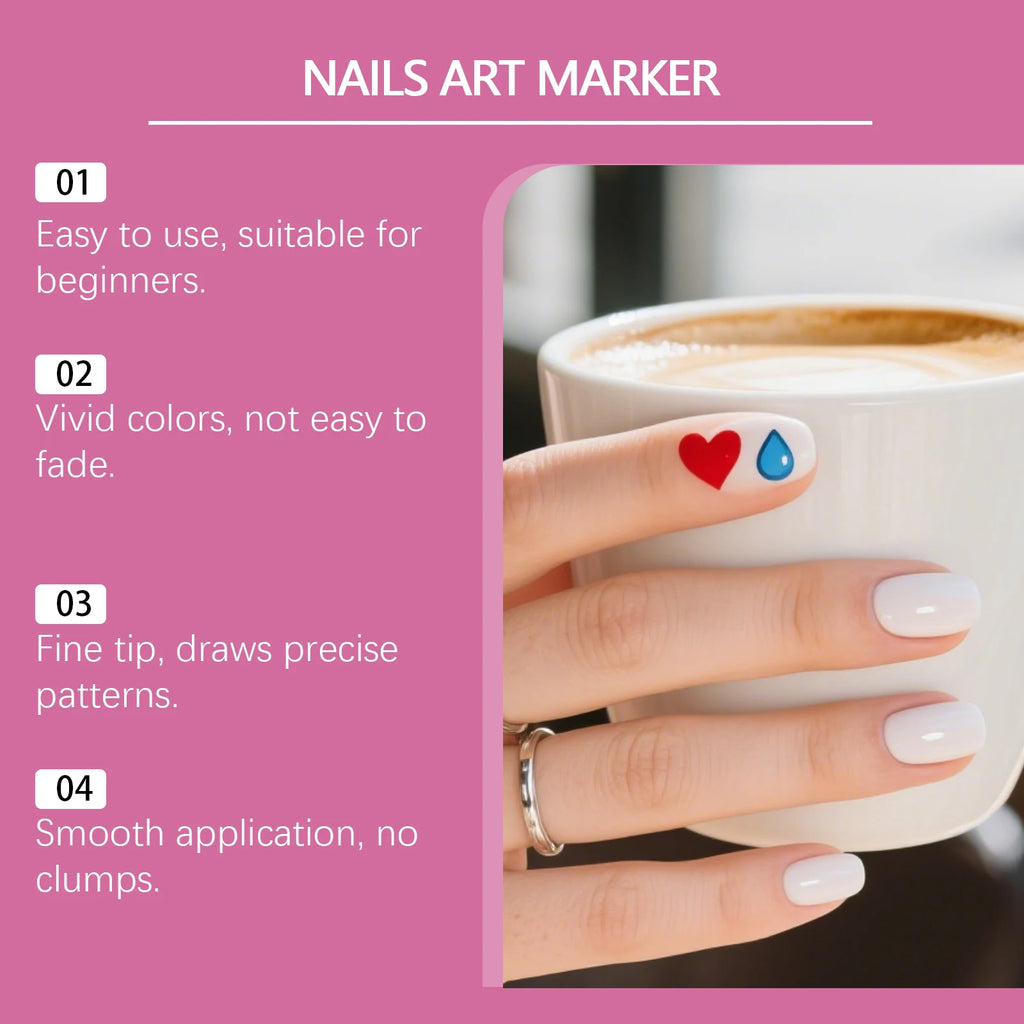 12-Color Nail Art Pen Set – Acrylic Doodle & Liner Pens Nail Art Pen Set Zpaxo