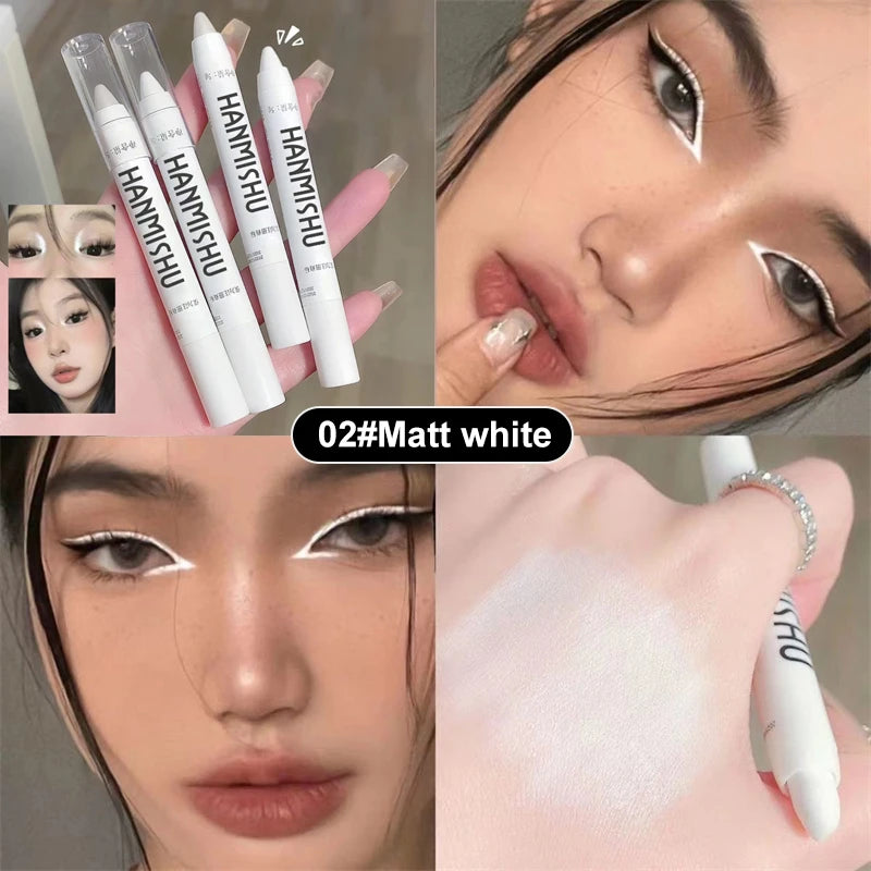 Shimmering Highlight Stick Pearlescent Matte Eyeshadow Glitter White Zpaxo 02 Matte white