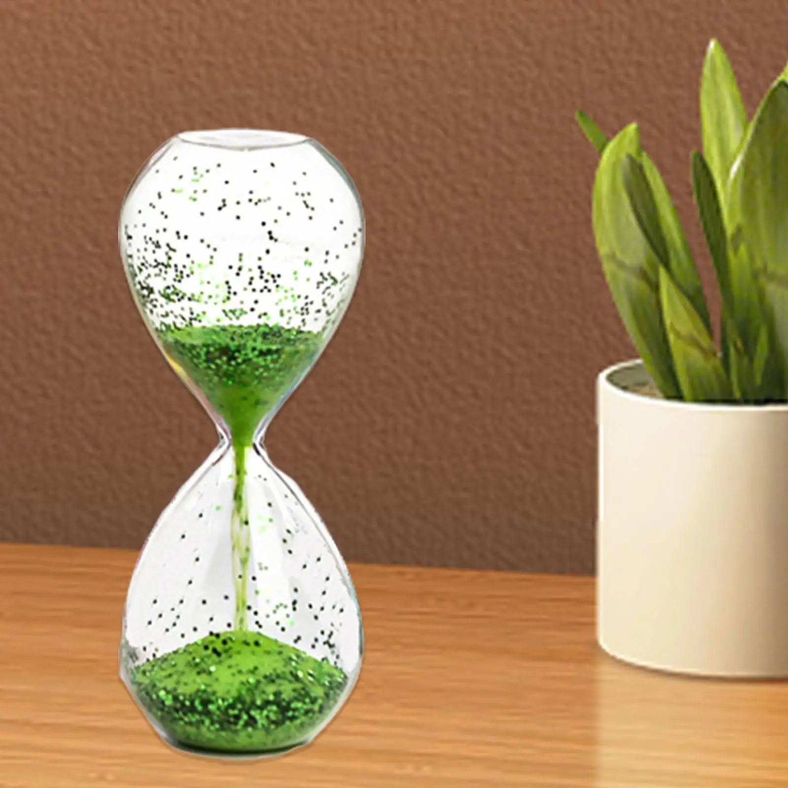 Glitter Sand Hourglass Timer – Desktop Ornament & Holiday Gift Decorative Hourglass Timer Zpaxo Green