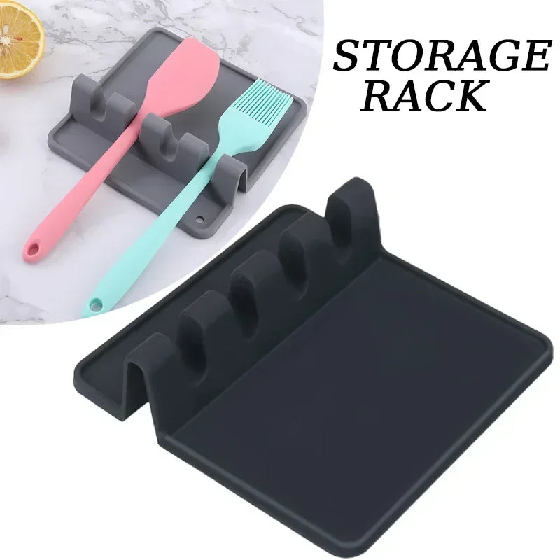 1pc Heat-Resistant Silicone Utensil Holder with Drip Pad - Perfect for Stove Spoons, Spoons, and Tongs - Kitchen Essential Zpaxo