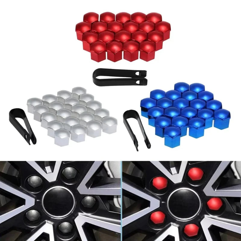20/40-Pack Wheel Nut Bolt Covers – 17 19 21mm Anti-Rust ABS Caps