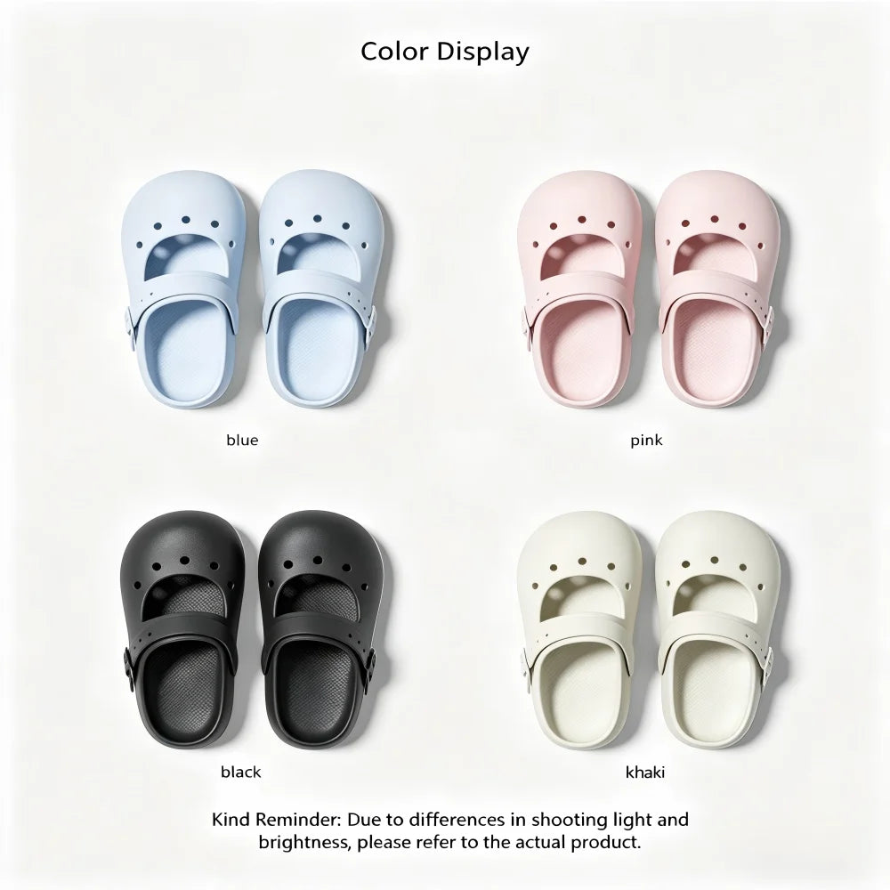 Women Summer Mary Jane Clogs Closed Toe Cloud Feel Non Slip Slippers