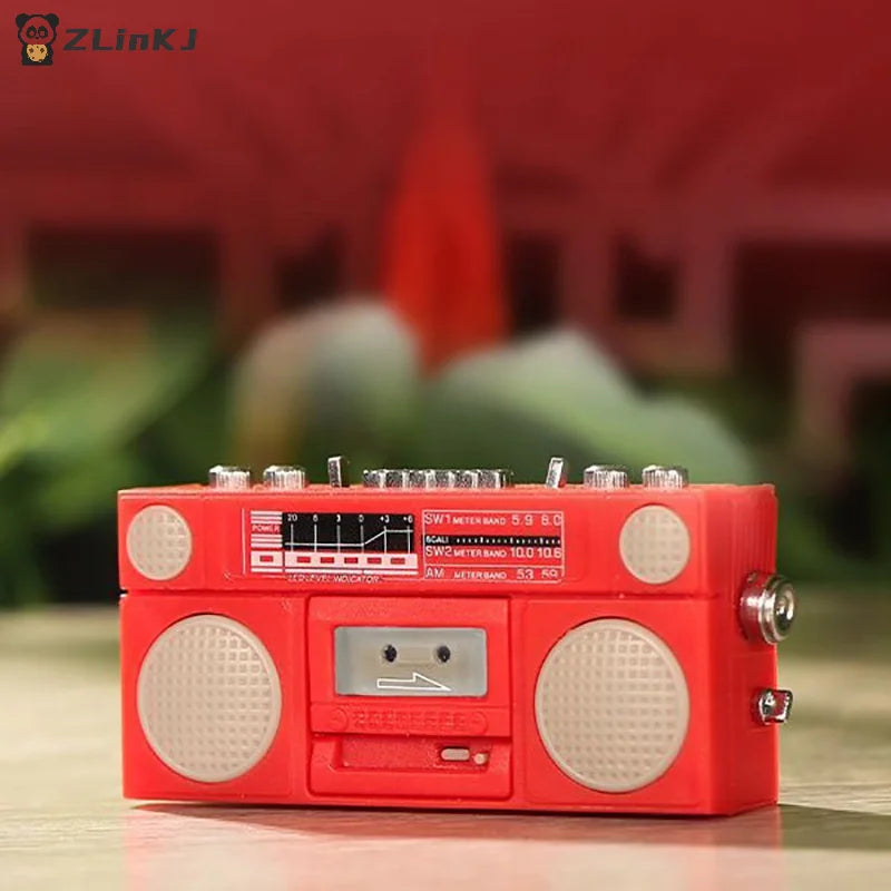 ▶1/12 Doll House Cute Miniature Radio Mini Recorder Model Dollhouse Furniture Decoration Accessories Toys for Collectors Zpaxo