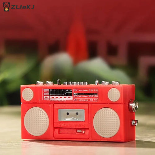 ▶1/12 Doll House Cute Miniature Radio Mini Recorder Model Dollhouse Furniture Decoration Accessories Toys for Collectors Zpaxo